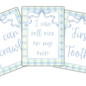 Bundle de cartes d'étape pour bébé - cadeau de douche parfait, nouveau cadeau d'étapes importantes pour bébé garçon, téléchargement immédiat