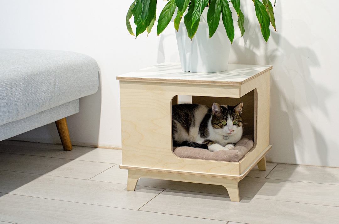 Cat House Side Table Modern Cat Furniture Cat House Cat Etsy