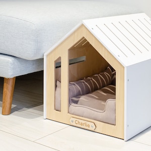 Modern Pet house, ECO-friendly dog house, Cat bed, Hand felted, Small And Medium Dog House, Bunny Castle, Wooden Rabbit House