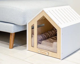 Modern Pet house, ECO-friendly dog house, Cat bed, Hand felted, Small And Medium Dog House, Bunny Castle, Wooden Rabbit House