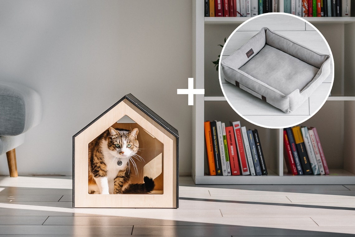 Holz Katzenhaus Modern Haus für Katze Holz Katzenmöbel Innen - Il 1140xN.3958670844 Di1w