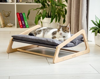 Hamaca para gatos, cama para gatos, cama ortopédica para mascotas, regalo de Navidad para el dueño de una mascota, muebles modernos para mascotas para el hogar