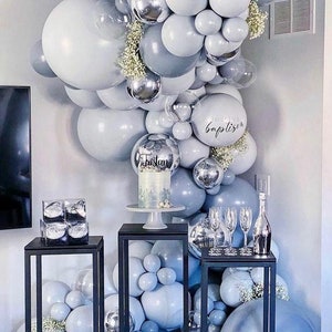 141blue Blue Balloon Garland Arch Kit, White Balloons, Winter ...