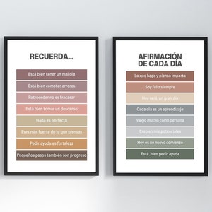 Frases inspiradoras en español para estudiantes, decoración de la pared del aula de español, frases motivacionales en español para el aula, impresión de profesores de español