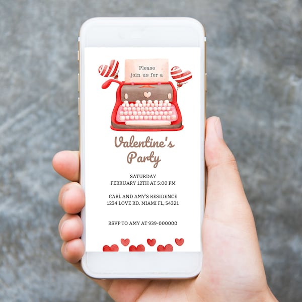 Valentines Party Electronic Invitation, Valentine's Party Digital Invitation, Valentines Day Reunion Invite, Valentines Day Celebration