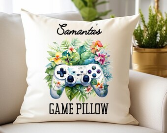 Personalized Game Square Pillow, Custom Name Game Lover Gift, Custom Name Game Pillow, Game Lover Girl Gift, Custom Gaming Gift For Her