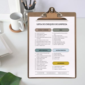 Plantilla De Lista De Verificación De Limpieza En Español, Plantilla Editable Del Planificador De Limpieza De Limpieza En Español, Lista De Chequeo Limpieza Canva