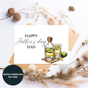 Druckbare glücklicher Vatertag 5 x 7, Vatertag Grußkarte, Tequila Themed Grußkarte, Vatertag Feier Digitaler Download