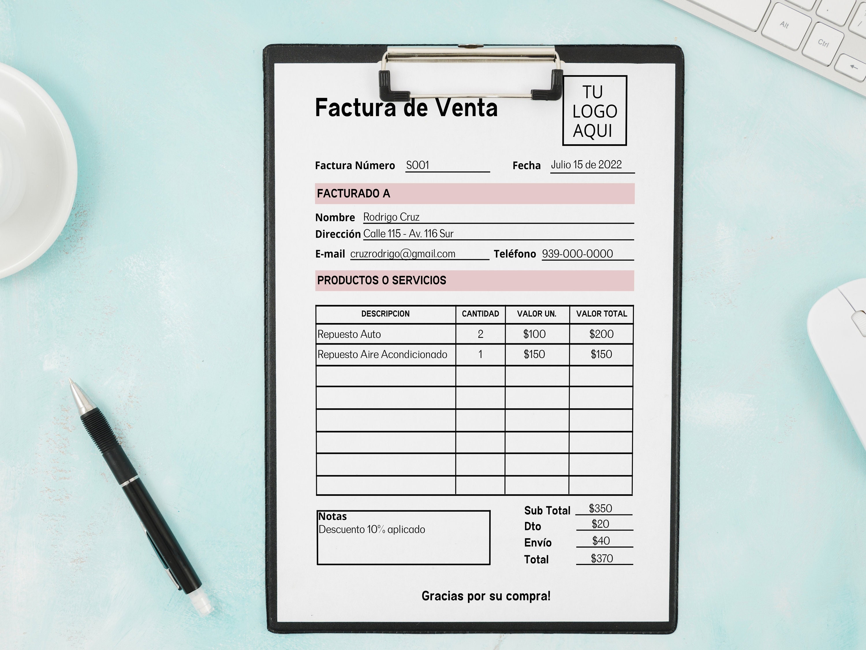 Factura de boutique México