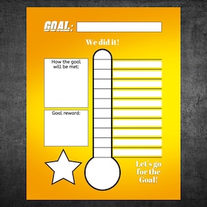 Doelthermometerposter, doel klaslokaal afdrukbaar, doeltrackerposter, doelposter voor studenten, lesmateriaal, doelposter leraar, doelposter doel