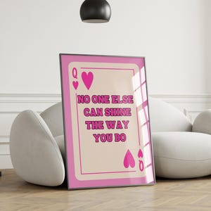 Retro-geïnspireerde pokerkaart Art Print, speelse retro speelkaartposter, motiverende zin muurdecor, vintage inspirerende zin poster