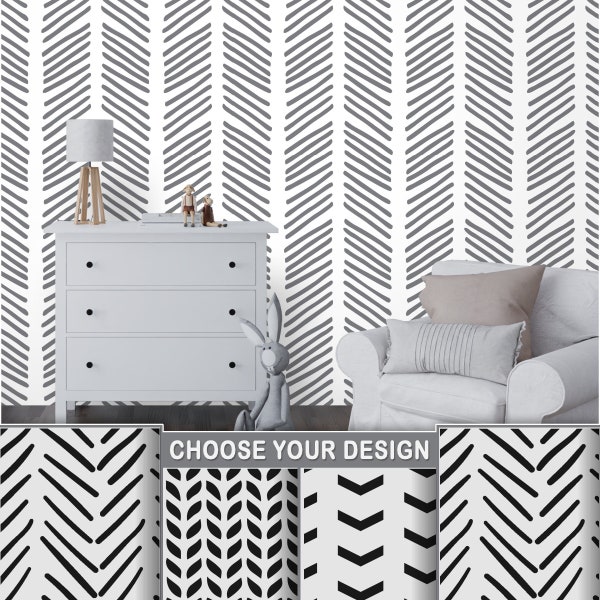 Herringbone Stencils - Kies uit 4 Designs - Visgraat Stencil  - Herringbone Sjablonen voor Mooie Muurschildering - Trendy Chevron Patronen