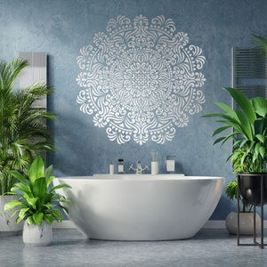 Set 32 Stencil Mandala Per Pareti, 15x15 Cm – Sagome Plastiche Per Pittura Su Pareti, Tela, Legno E Carta