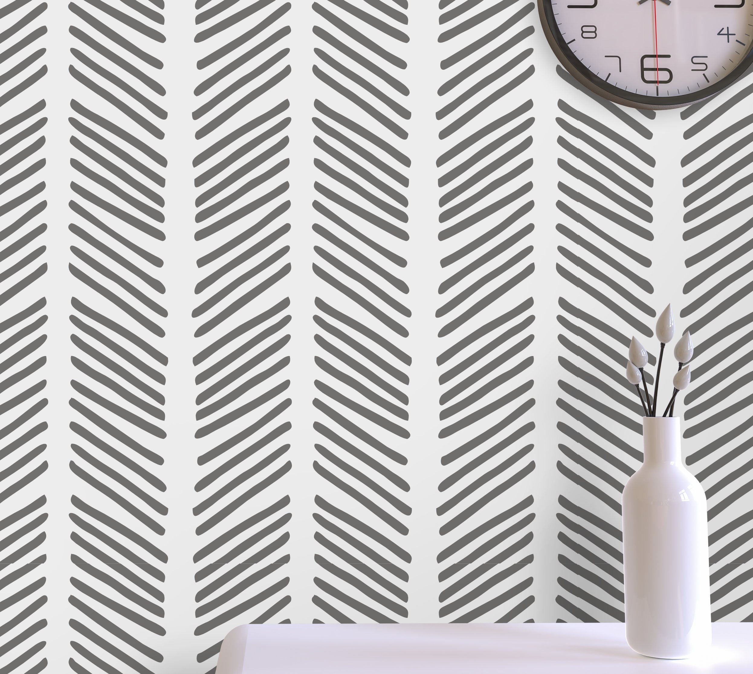 Herringbone Stencil - 4 Patterns Available - Large Wall Stencil - Cool ...