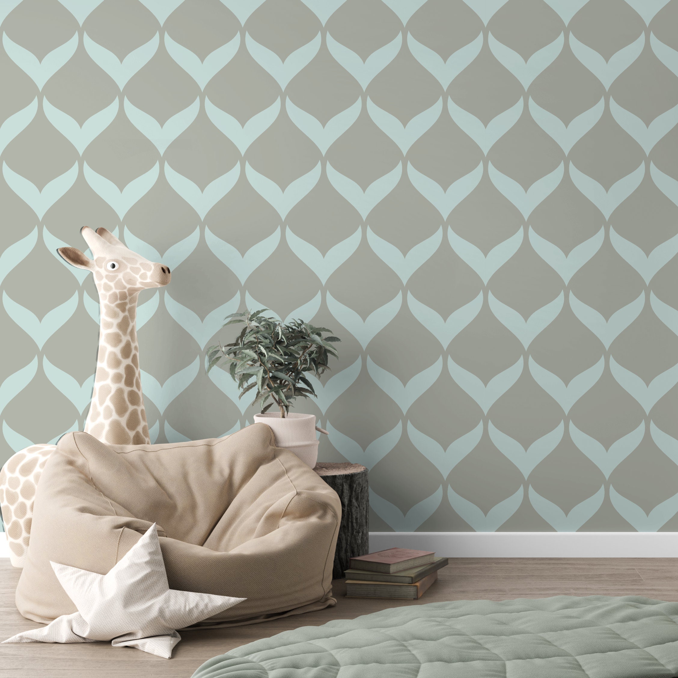 Picture of Lattice Wall Stencil - 4 Designs - Scandinavian Geometric Trellis ...