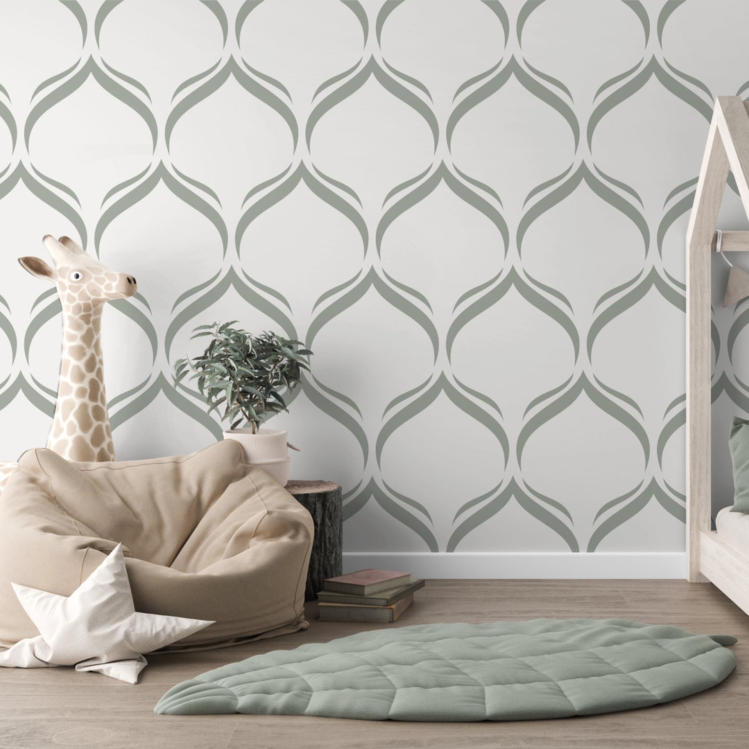 Lattice Wall Stencil - 4 Designs - Scandinavian Geometric Trellis ...