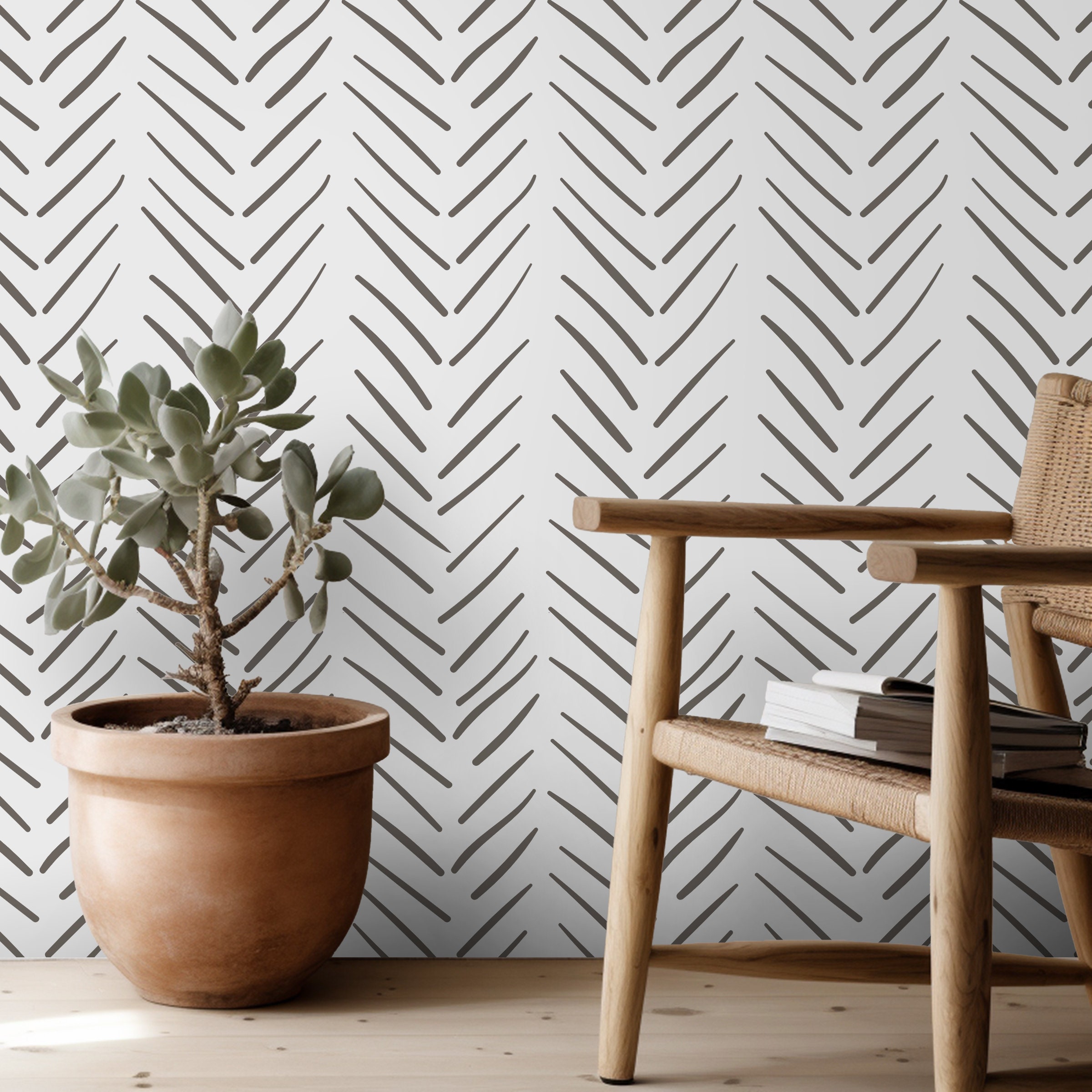 Herringbone Stencil - 4 Patterns Available - Large Wall Stencil - Cool ...
