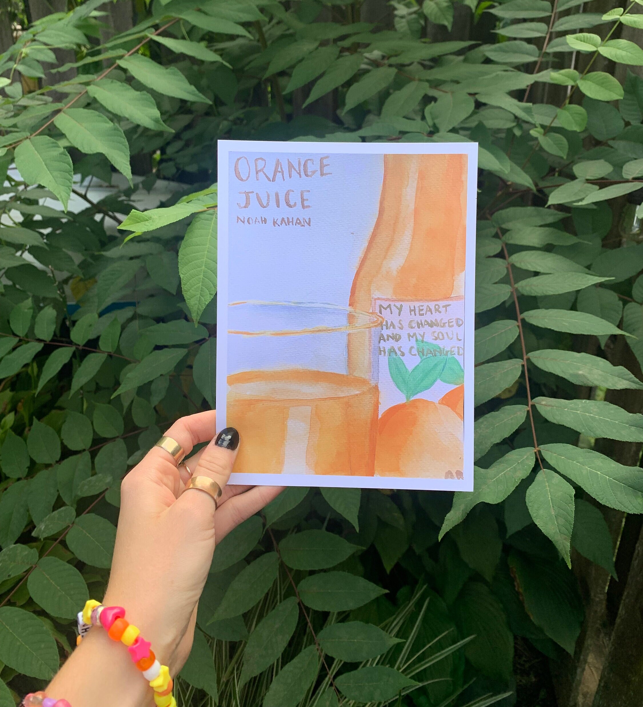 Orange juice noah kahan art print etsy