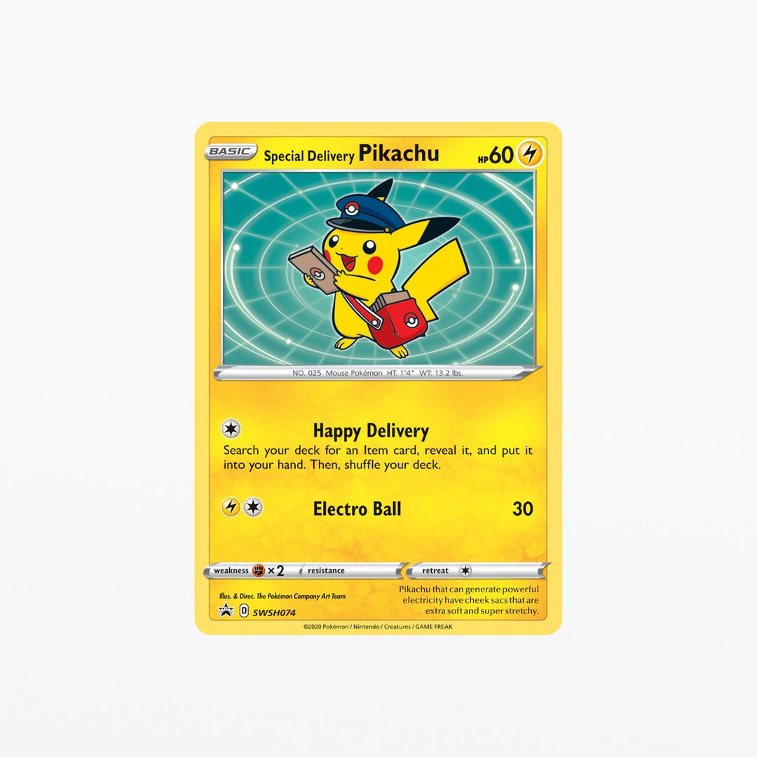 Special Delivery Pikachu Pokemon Card Custom Made Etsy
