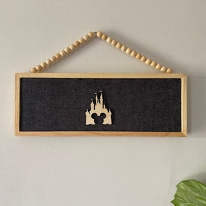 Minimalist Mouse Disney Mickey Cinderella Castle Inspired pin Board Natural Wood Pin Collector Trading Display Board Memo Board