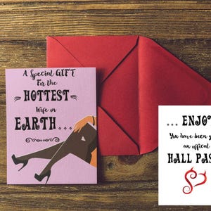 TeeGeniuses Hotwife Cuckold Swingers Hall Pass Gift Card - 5x7 w/envelope