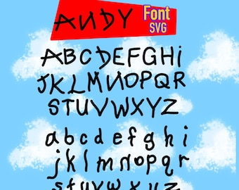 ANDY Font SVG, Digital Download, Alphabet SVG, Toy Font svg