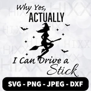 Por qué sí, en realidad puedo conducir un palo svg, bruja Halloween svg, cita de bruja divertida svg, png, jpeg, dxf