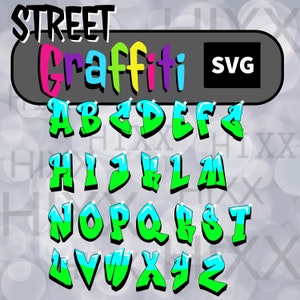 ストリート グラフィティ SVG、ストリート グラフィティ レター、グラフィティ カスタム ユア オウン ネーム SVG カット ファイル
