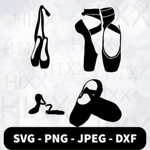 Ballet Shoes SVG, Ballet Slippers Silhouette,
