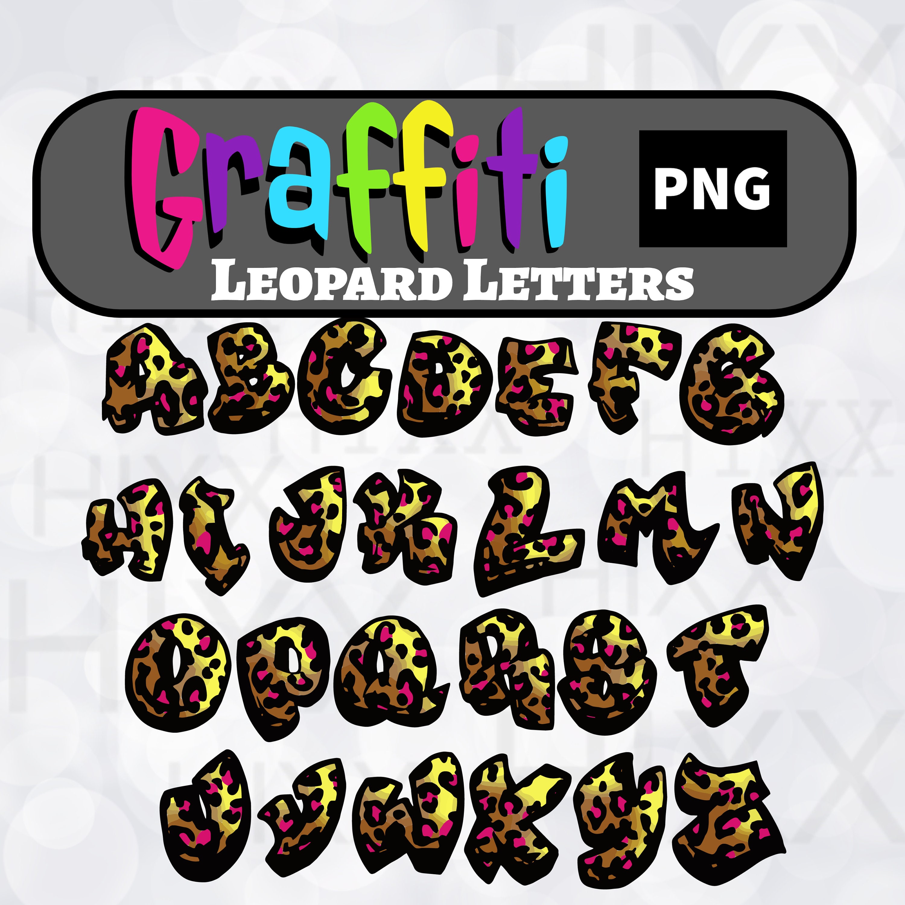 Leopard Graffiti PNG, Graffiti Letters, Numbers, Symbols Sublimation ...