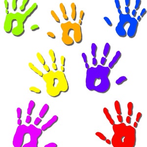 Handabdrücke SVG, Fingermalerei, Unordentliches Gemälde, Handmalerei, Farbklecks, Farbklecks, png, jpeg, dxf