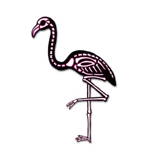 Pink Flamingo Skeleton SVG, Halloween Flamingo, Halloween Animal Skeleton, Svg/Png/Jpeg/Dxf