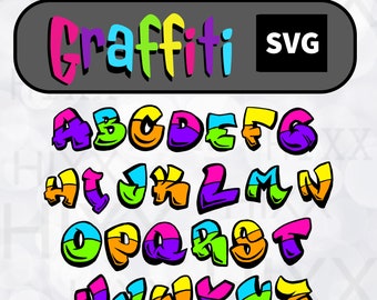 Graffiti SVG, Graffiti Letters, Graffiti Numbers, Graffiti Symbols, Graffiti Custom Your Own Names SVG