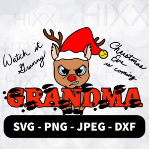 Wütend Rentier SVG, Weihnachten Sublimation Design, lustige Rentier, Oma Rentier, Weihnachten Shirt, Weihnachten svg, png,dxf, jpeg