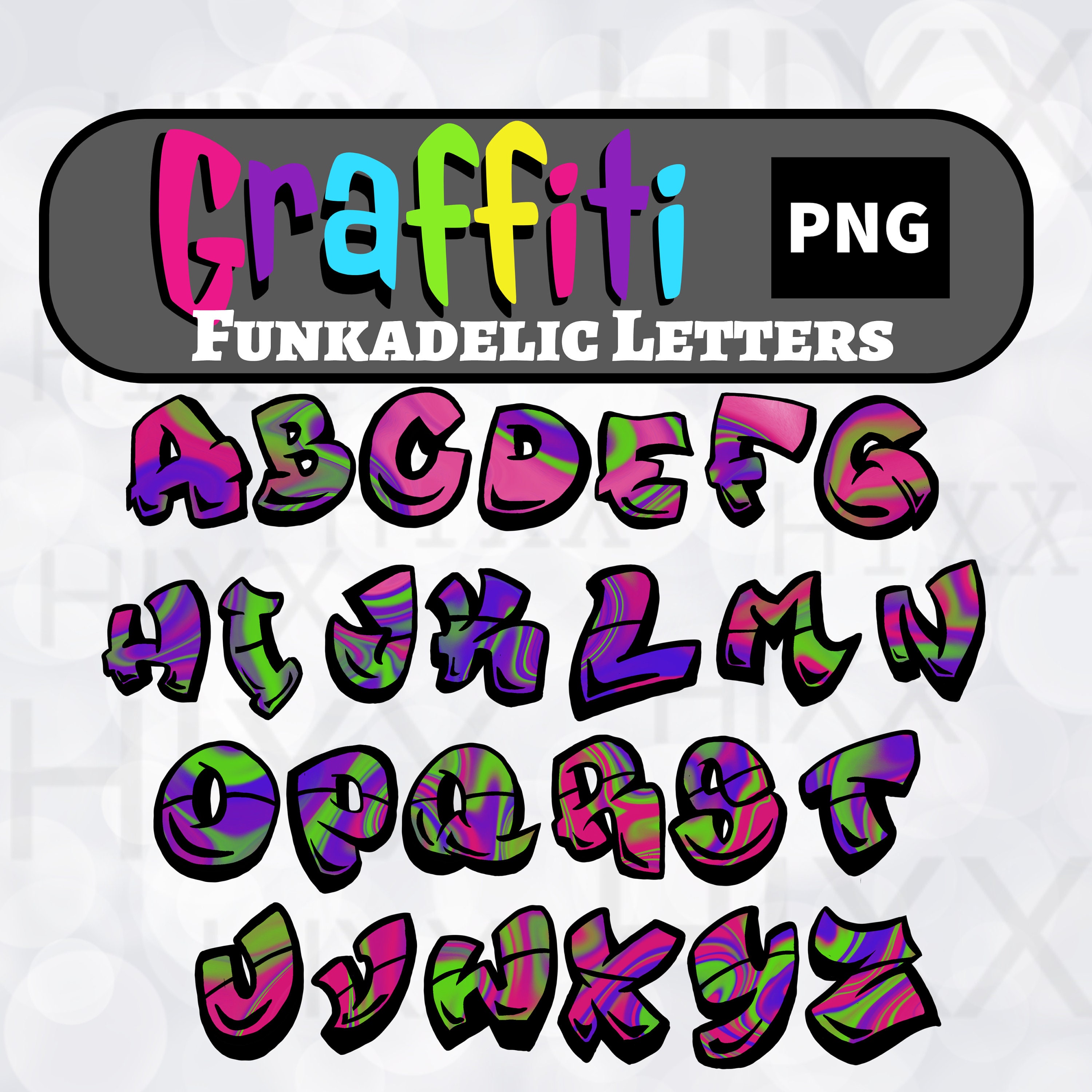 Funkadelic Graffiti PNG, Graffiti Letters Sublimation, Graffiti