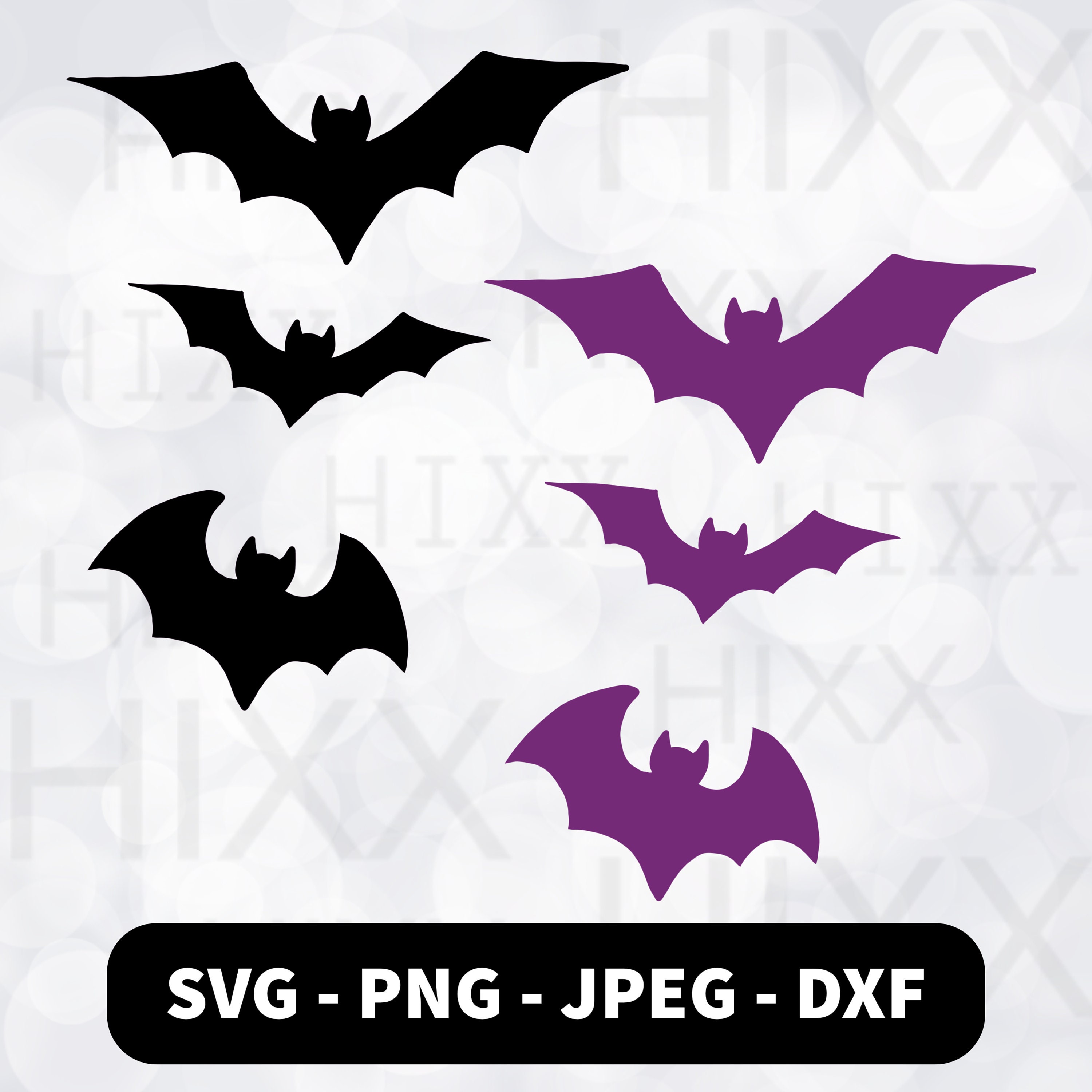 Halloween Bats SVG PNG Spooky Bats Clipart Bats Flying Etsy