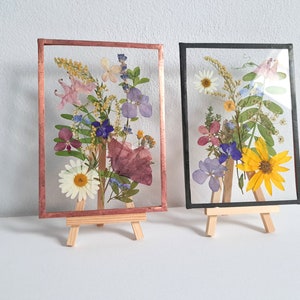 Pressed Flower Frame Stained Glass Decor Dried Flower Art in - Etsy