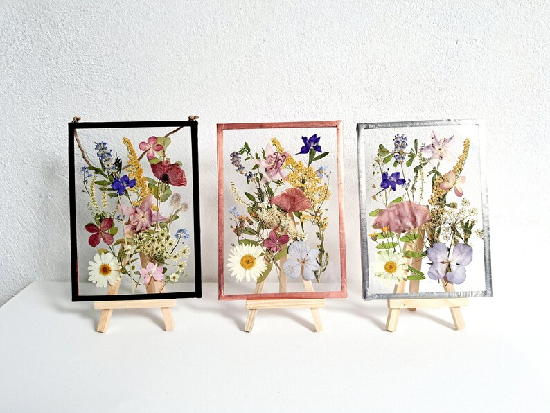 Pressed Flower Frame Stained Glass Decor Dried Flower Art in Etsy
