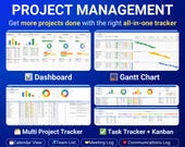 Project Management Template Multi Project Tracker Google Sheets Excel Gantt Chart Kanban Board Task Tracker Planner Small Business Dashboard