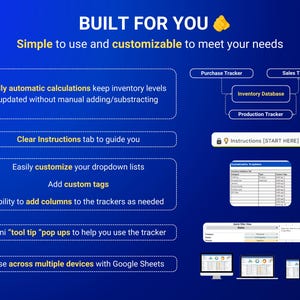 Voorraadtracker Voorraadbeheer Google Spreadsheets Small Business Voorraadspreadsheet Boekhoudsjabloon Verkoopdashboard Ordertracker afbeelding 8