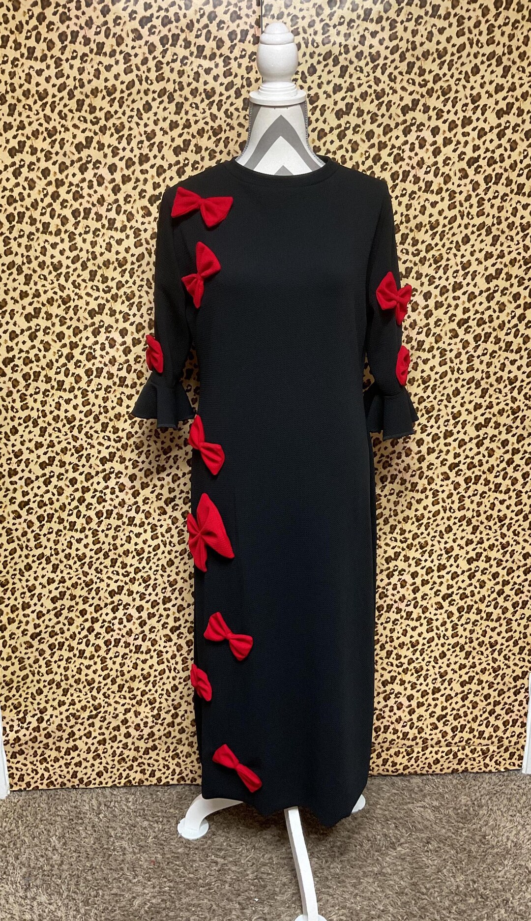 Betts Bow Dress - Autumn Punch Plaid with Romany Rose Corduroy