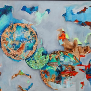 Broken Lives, Original oil painting and acrylic on canvas, wall art contemporary painting home decor abstract painting unique handmade gift
