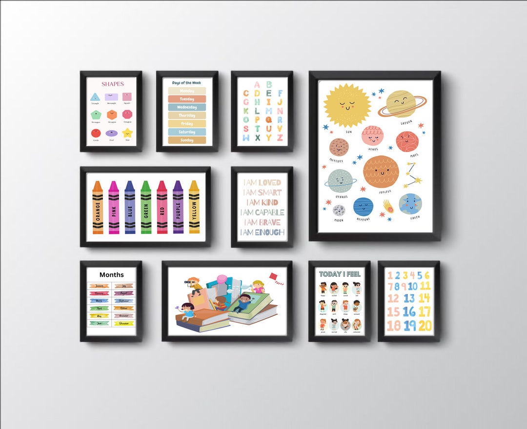 Set of 10 Printable ART Bundle Educational Wall Art Home Etsy