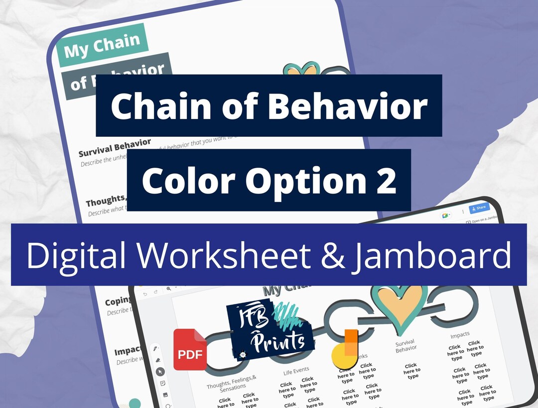 Option 2 Printable Chain of Behavior Analysis Worksheet With Etsy