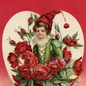 Antique Valentine's Day Postcard Love Friendship Romance Junk Journal Scrapbook Digital Download