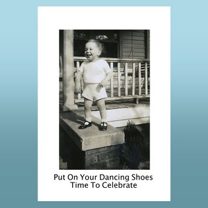 Verjaardag Humoristisch Grappige Vier Dansen Wenskaart Vintage Foto Digitale Download Afdrukbare Kaart Blanco Binnen