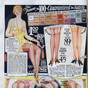 Vintage Image Ladies 1926 Nylon Stockings Fashion Advertising Junk Journal Scrapbook Digital Download