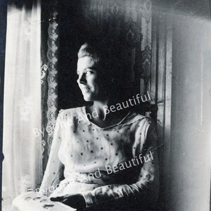 Vintage Image Beautiful Woman At Window Sun Shining Shadows Junk Journal Scrapbook Digital Download