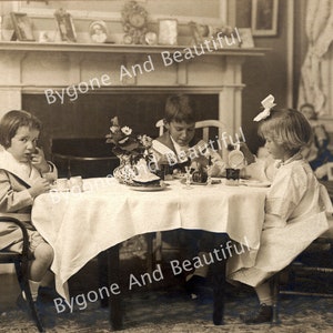 Vintage Image Tea Party Victorian Children Junk Journal Scrapbook Digital Download