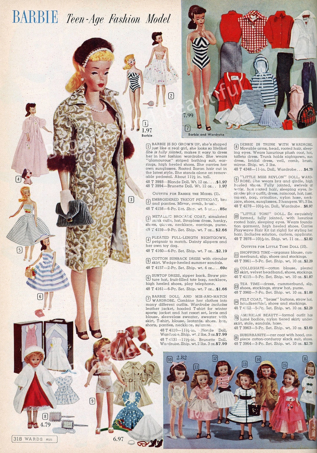 Vintage Image Toys Barbie Doll 1960 Advertising Junk Journal Scrapbook